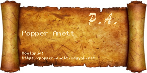 Popper Anett névjegykártya